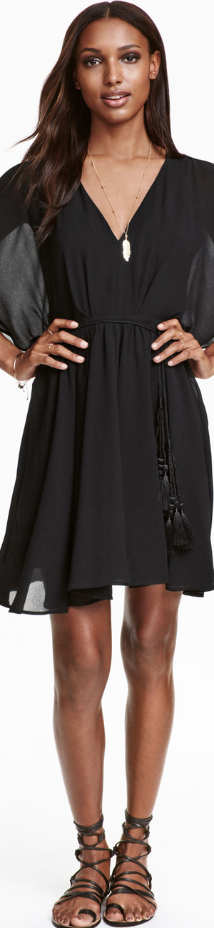 H&M Black Chiffon Dress