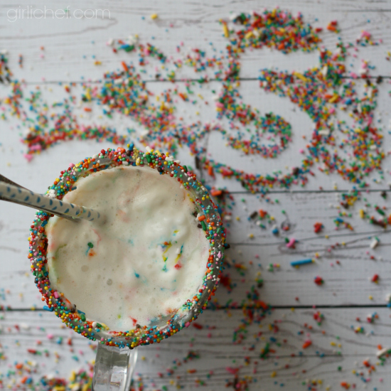 Boozy Birthday Sugar Cookie Milkshakes to celebrate 5 years! | www.girlichef.com