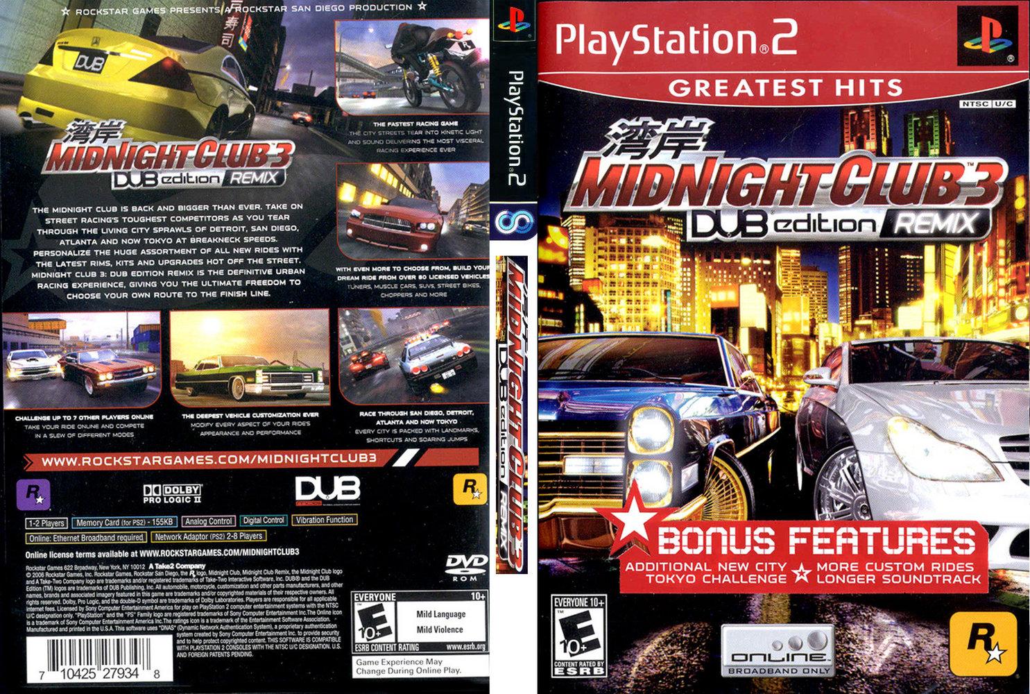 midnight club 3 dub edition remix ps2 ntsc Elite Downs