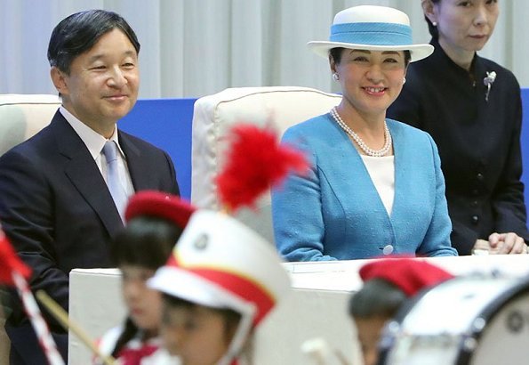 Emperor Naruhito and Empress Masako attended a national festival for marine conservation at Akita