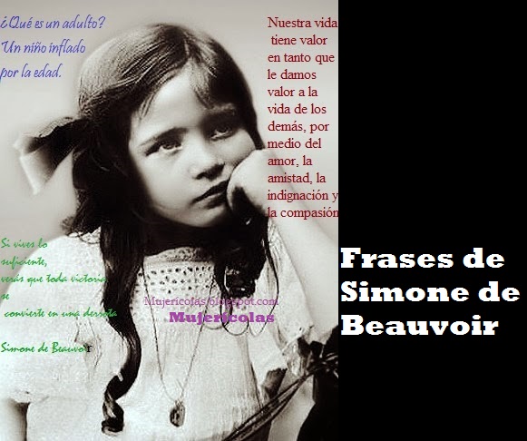Mujerícolas: Simone de Beauvoir. Frases