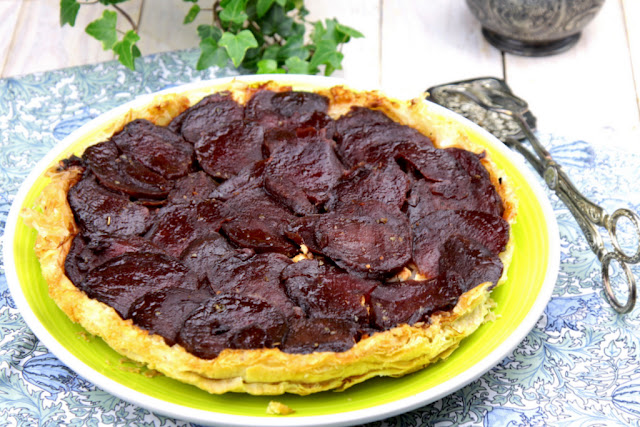 tarta z burakami, tarte tatin z burakami, odwrócona tarta z burakami, 