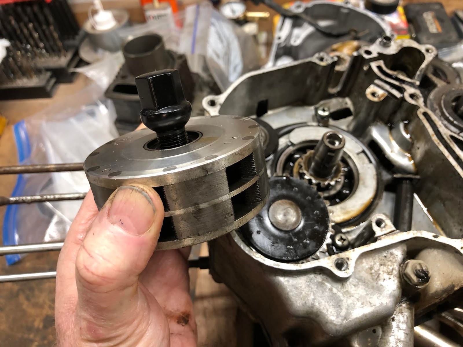 Using a VW Lug Bolt as a Puller to Remove a Honda CT90 Generator Rotor