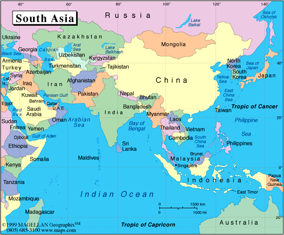 Karte von Asien Region Provinz Karte von Asien Region Provinz