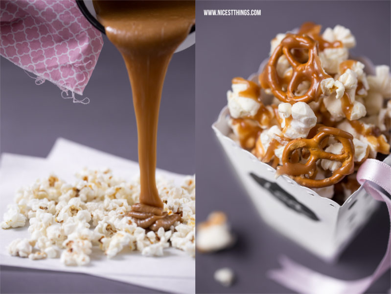 Karamell Popcorn Rezept mit Salzbrezeln