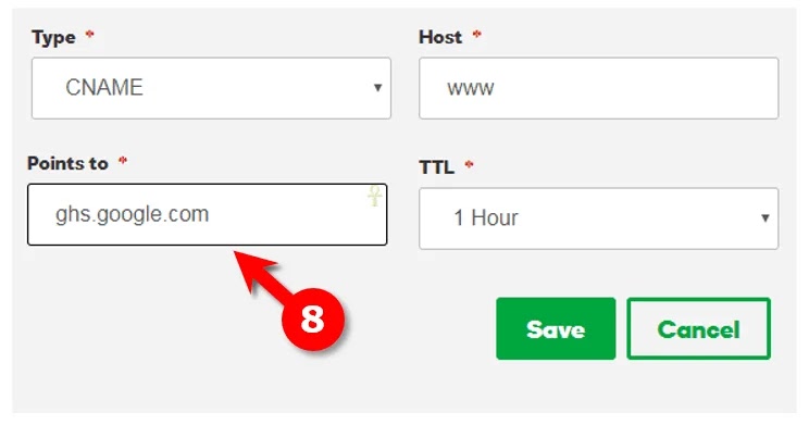 Add Hosts in GoDaddy