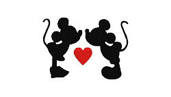 minnie mickey silhouette disney kiss kissing mouse heart silhouettes valentine micky kisses designs embroidery walt painting stitched tattoo july inch
