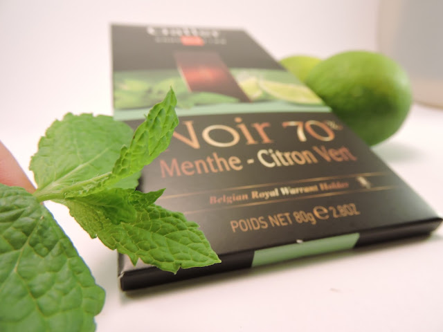 Tablette chocolat noir menthe et citron vert Galler