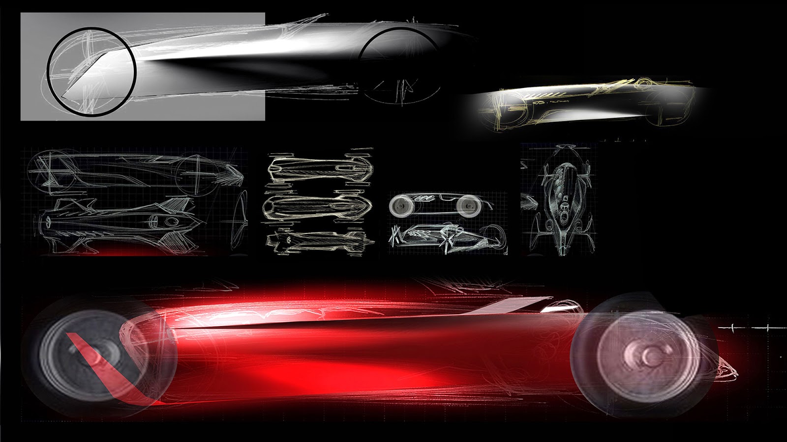 Infiniti Prototype 9 development sketches