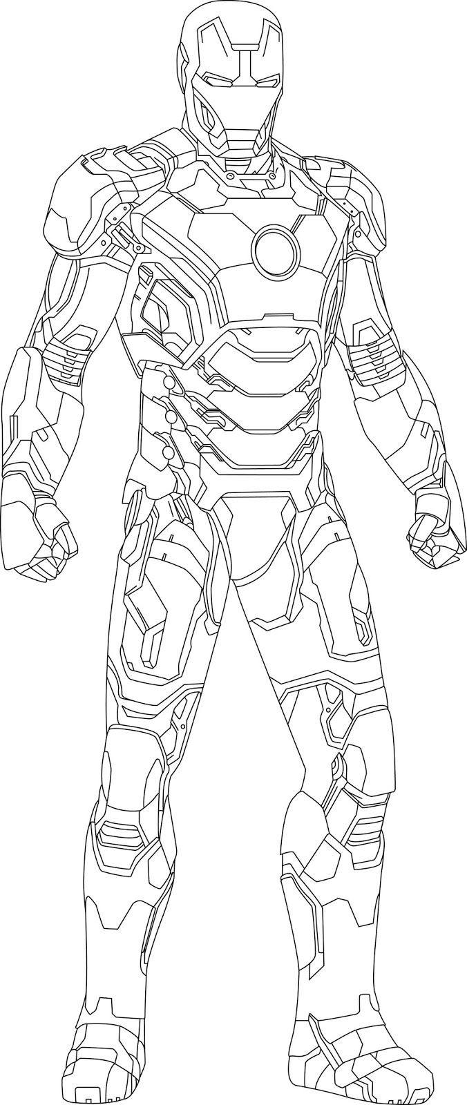 Coloring pages for kids free images: Iron Man Avengers free coloring