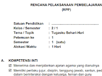 RPP Kelas 2 Tema 3 Tugasku Sehari Hari RPP Kelas 2 Tema 3 Tugasku Sehari Hari