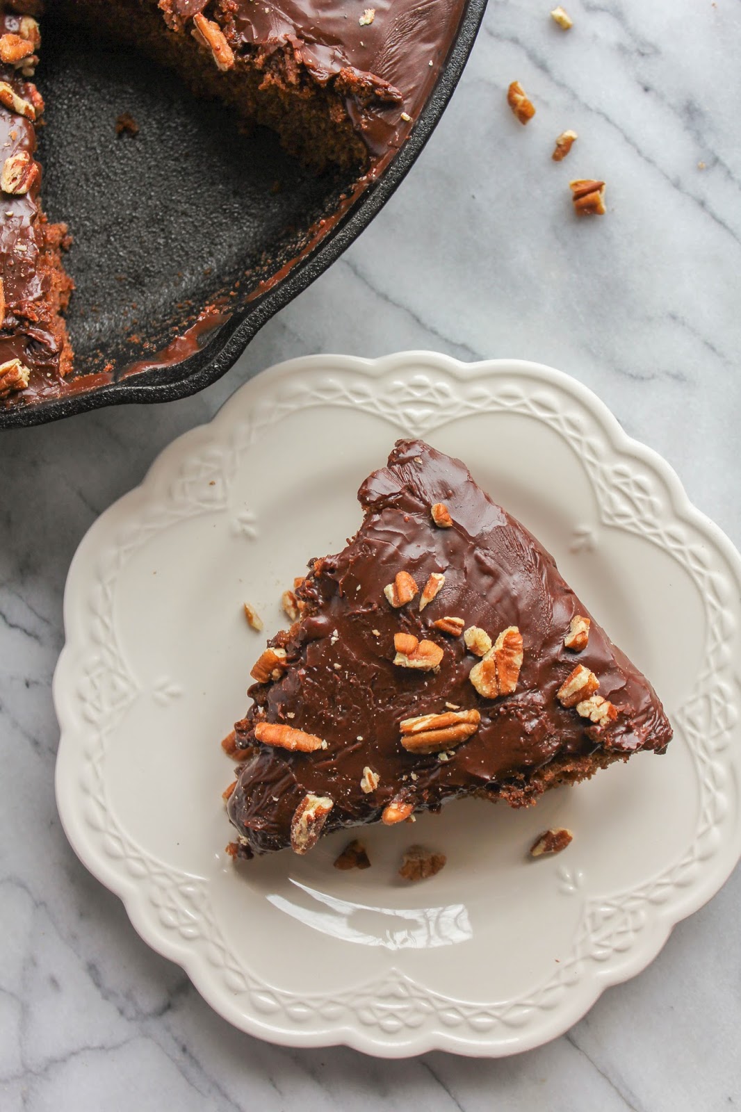 Chocolate Espresso Skillet Cake with Fudge Frosting