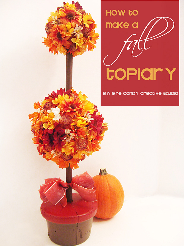 how to make a fall topiary, fall flowers, decorating for fall, pumpkins