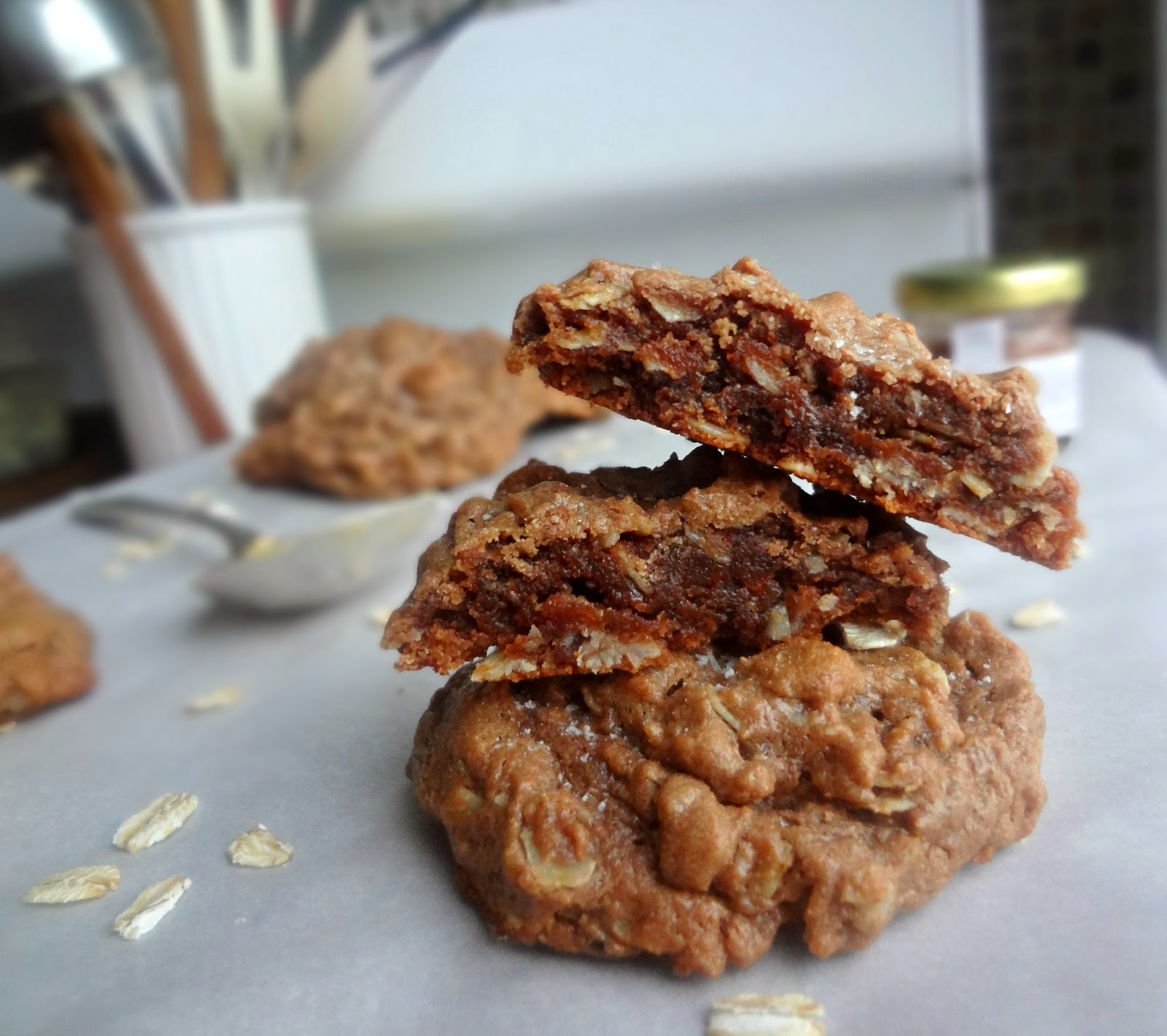The Cooking Actress Flourless Peanut Butter & Nutella Oatmeal Cookies
