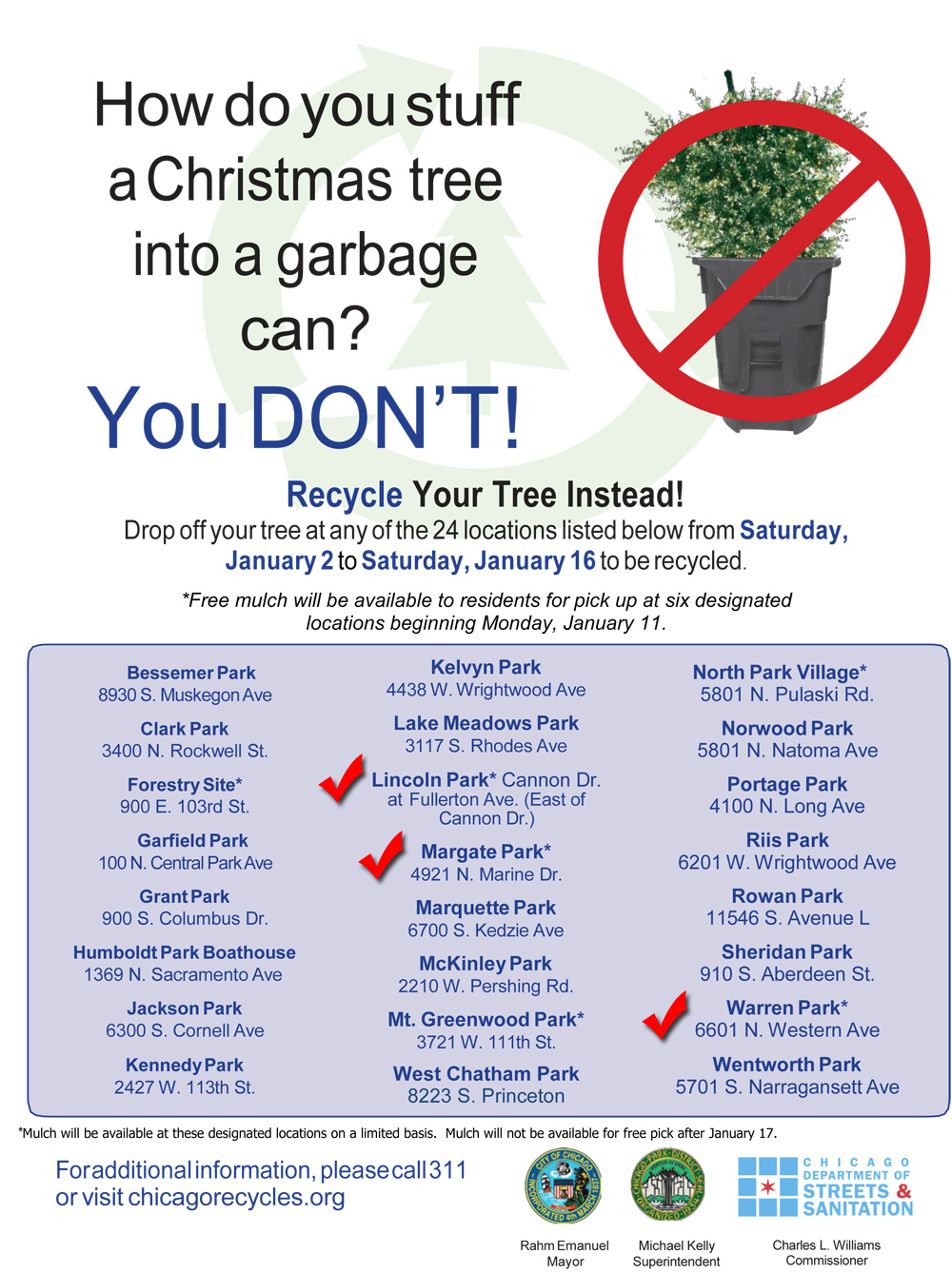 Uptown Update Christmas Tree Recycling Locations/Free Mulch