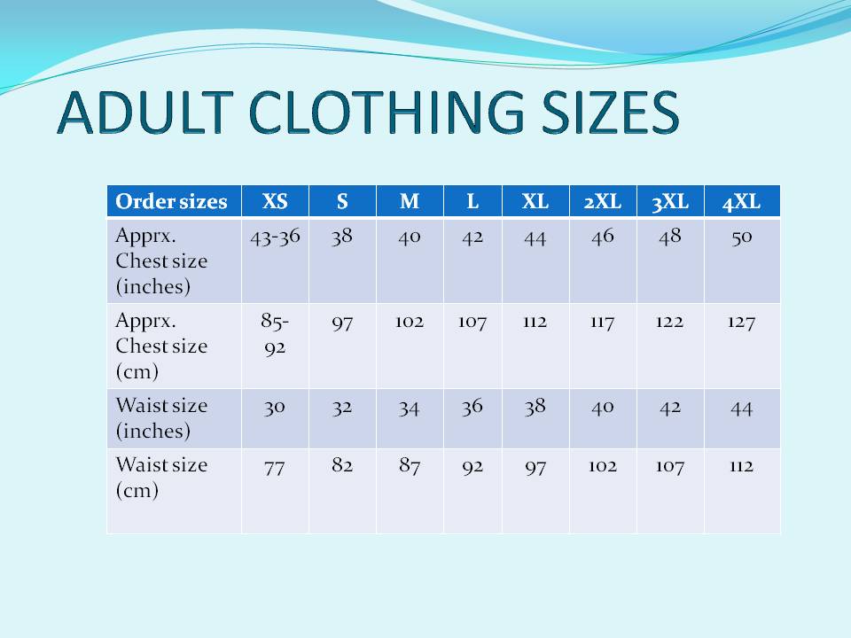Rugby Sport Direct CLOTHING SIZE INFO