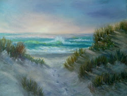 beach sunset paintings footprints path palomares amber