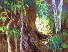 Soft Pastel Thumbnail sketch of a landscape from COORG by Manju Panchal