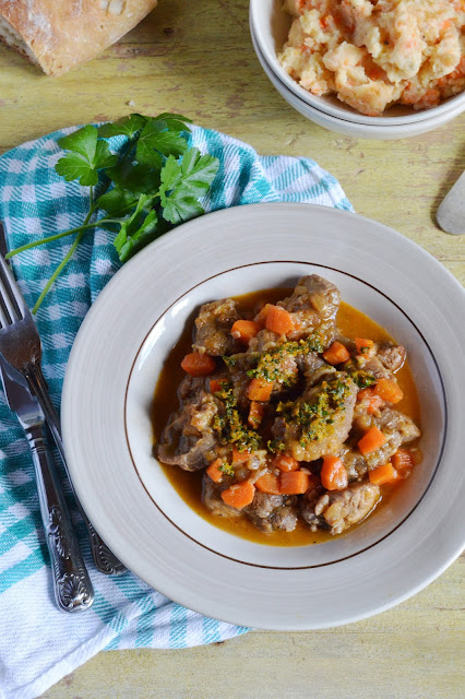 Estofado ternera gremolata mandarina