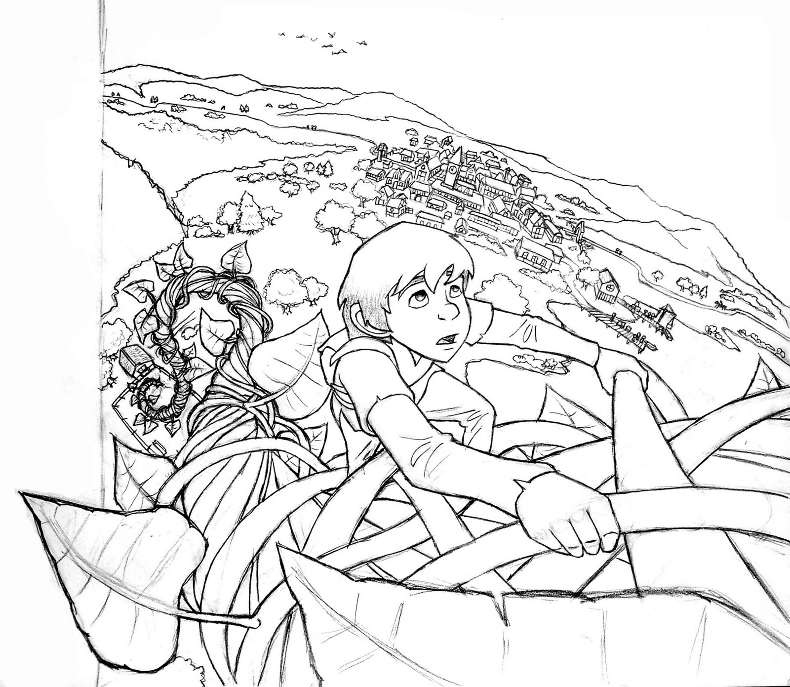 jack in the beanstalk coloring pages - photo #34