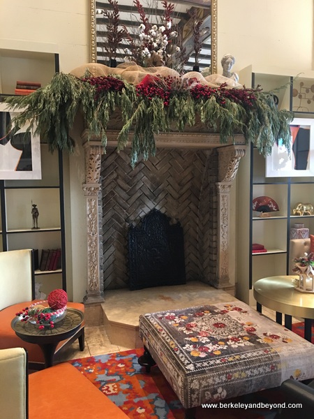 magnificent brick fireplace in lobby of Hotel Spero in San Francisco, California magnificent brick fireplace in lobby of Hotel Spero in San Francisco, California