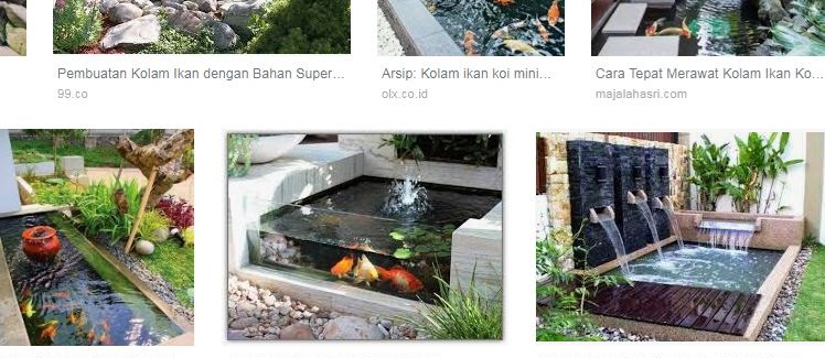 Gambar Kolam Ikan dari Batu Alam Minimalis Sederhana Depan Rumah