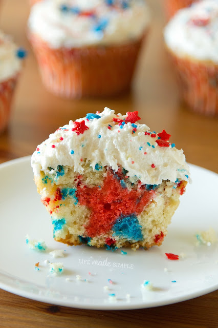 Patriotic Funfetti Cupcakes