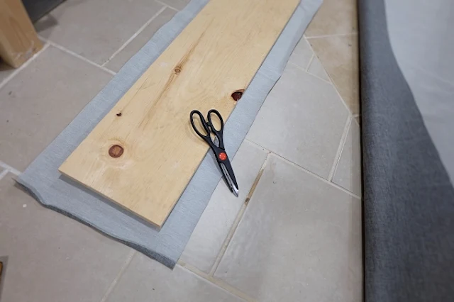 trimming fabric to fit around wood
