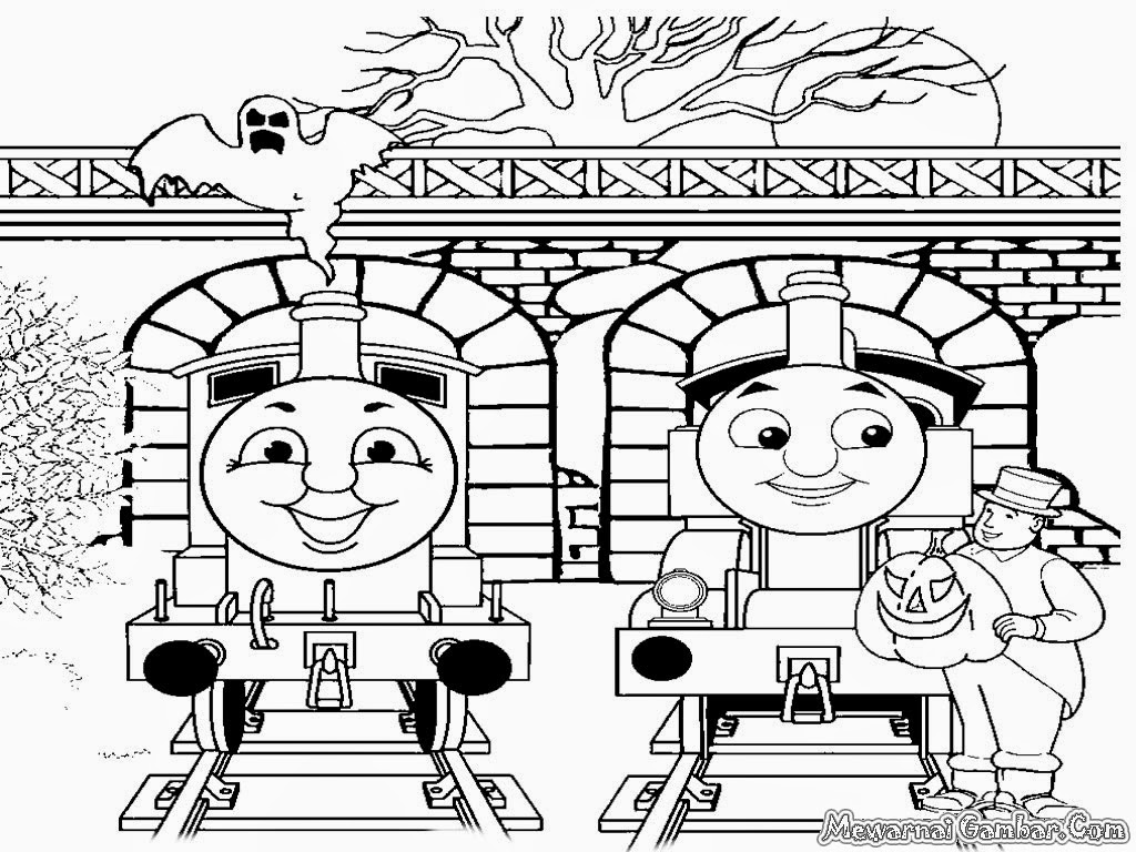 Mewarnai Gmabar Kereta Api Thomas Friends - Mewarnai Gambar