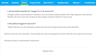 Rilis Aplikasi Dapodik 2017
