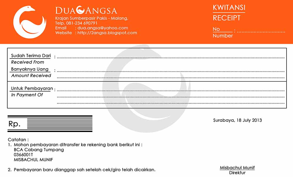 13 Contoh Kwitansi Pembayaran Kumpulan