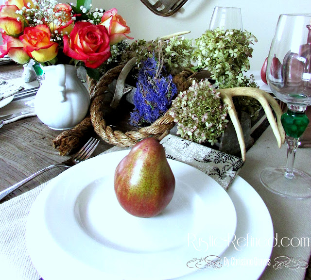 Spring Tablescape mixing both modern and rustic decor