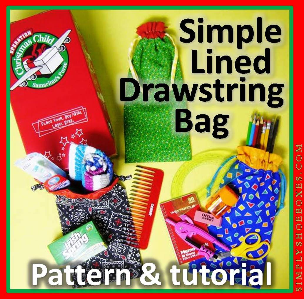 Simply Shoeboxes: Simple Lined Drawstring Bag Pattern and Tutorial ...
