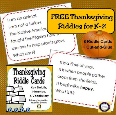 Primary Inspiration: Thanksgiving Riddles - FREEBIE!