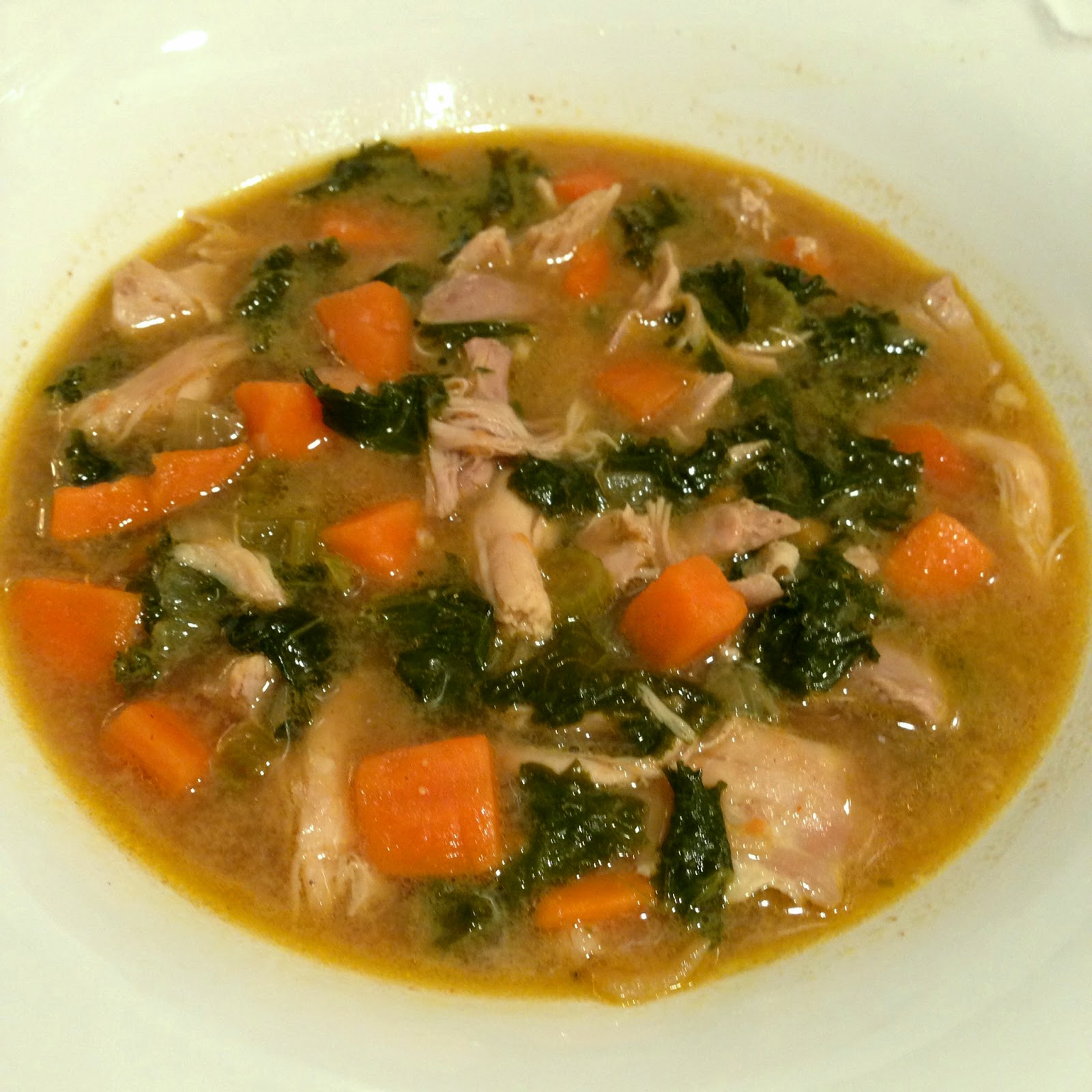 Southern Lady's Recipes Chicken Curry Soup with Sweet Potatoes and Kale