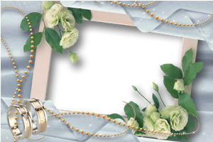 White roses on wedding rings theme | Free Photoshop Frames