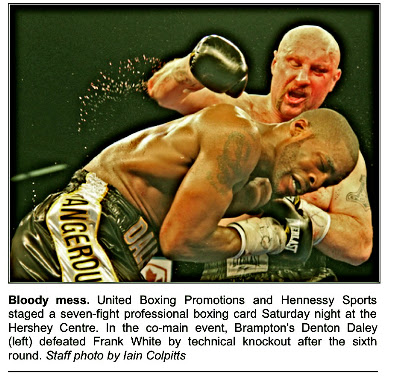 CANADIAN PROFESSIONAL BOXING : FRANK WHITE : Canadian Boxer