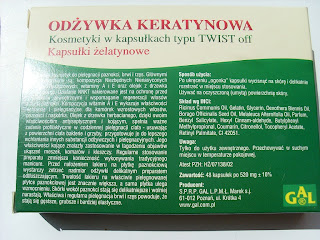 Kosmetyki w kapsułkach Twist off- Odżywka Keratynowa firmy GAL