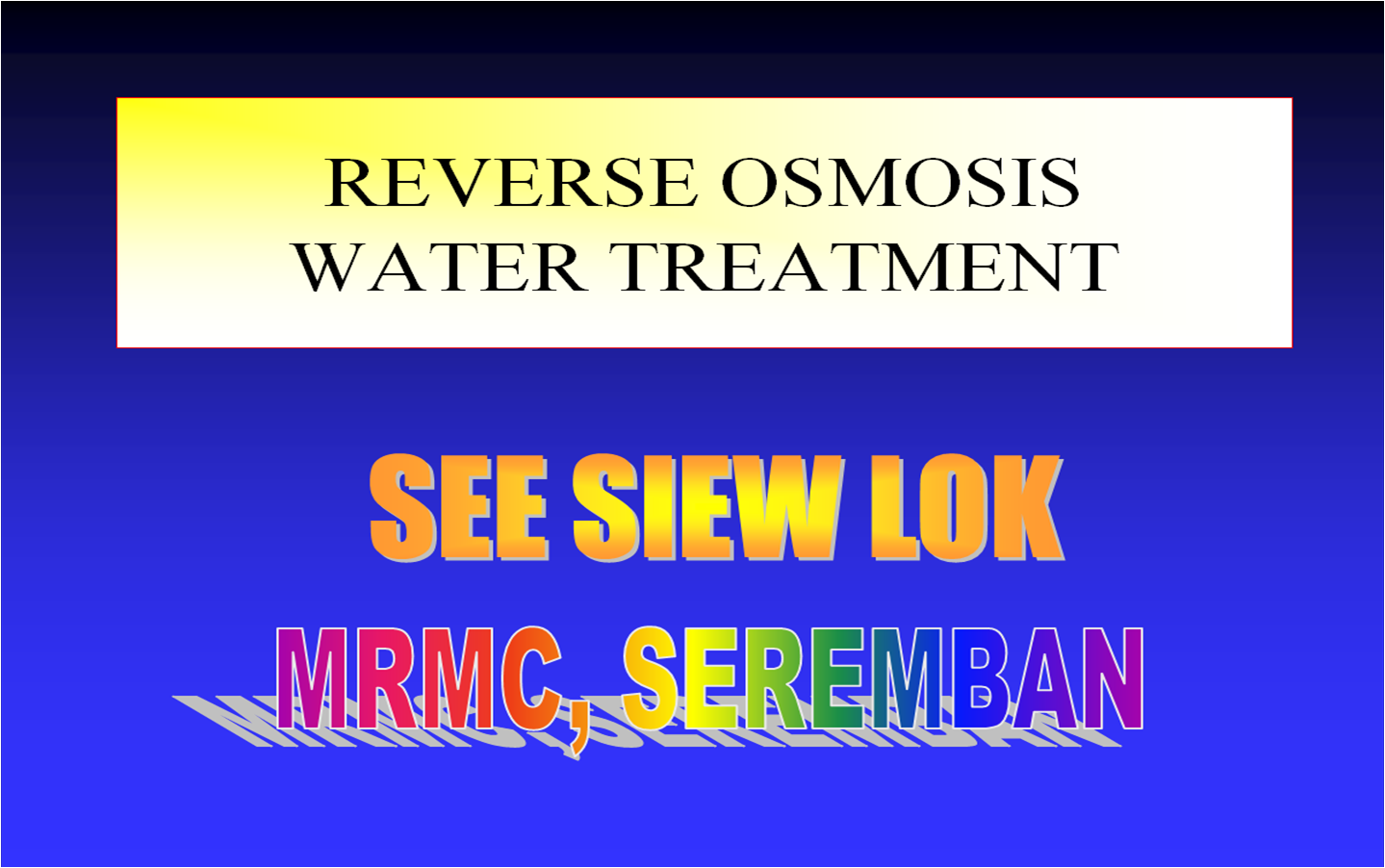 MAC.DIALYSIS Reverse Osmosis Water Treatment