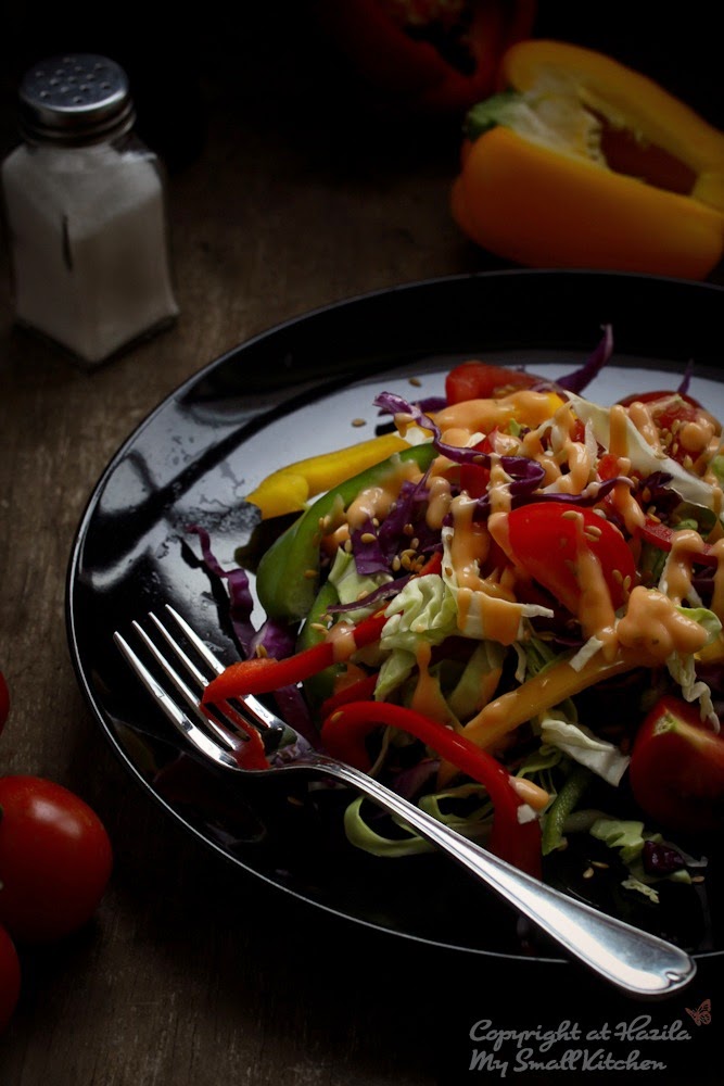 My Small Kitchen Raw Salad with Golden Flax Seed