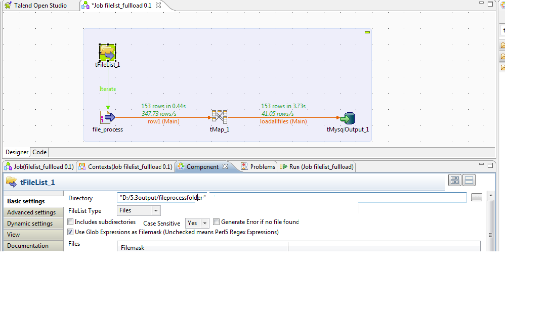 Talend Training Iterate and load multiple files into database using