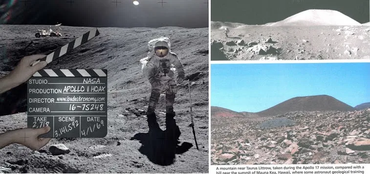 Άλλη μια απόδειξη ότι η NASA κινηματογράφησε τις ψεύτικες προσγειώσεις στην σελήνη στη Γη! βουνό της Χαβάης έγινε βουνό της σελήνης!