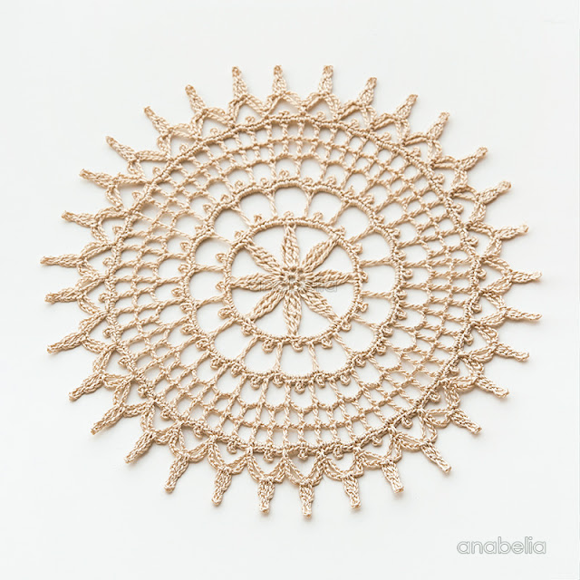 Shabby decoration for Christmas, 3 crochet doilies in 1 pattern by Anabelia Craft Design