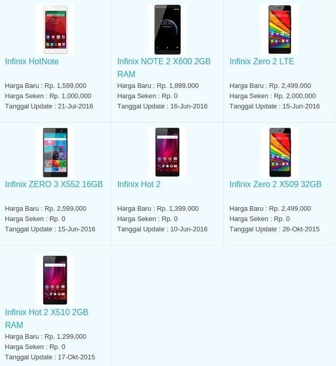 Harga Hp Terbaru Infinix Agustus 2016 Harga Hp Terbaru Infinix Agustus 2016