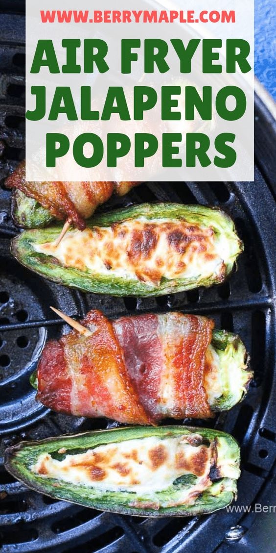 Air fryer bacon wrapped jalapeno poppers