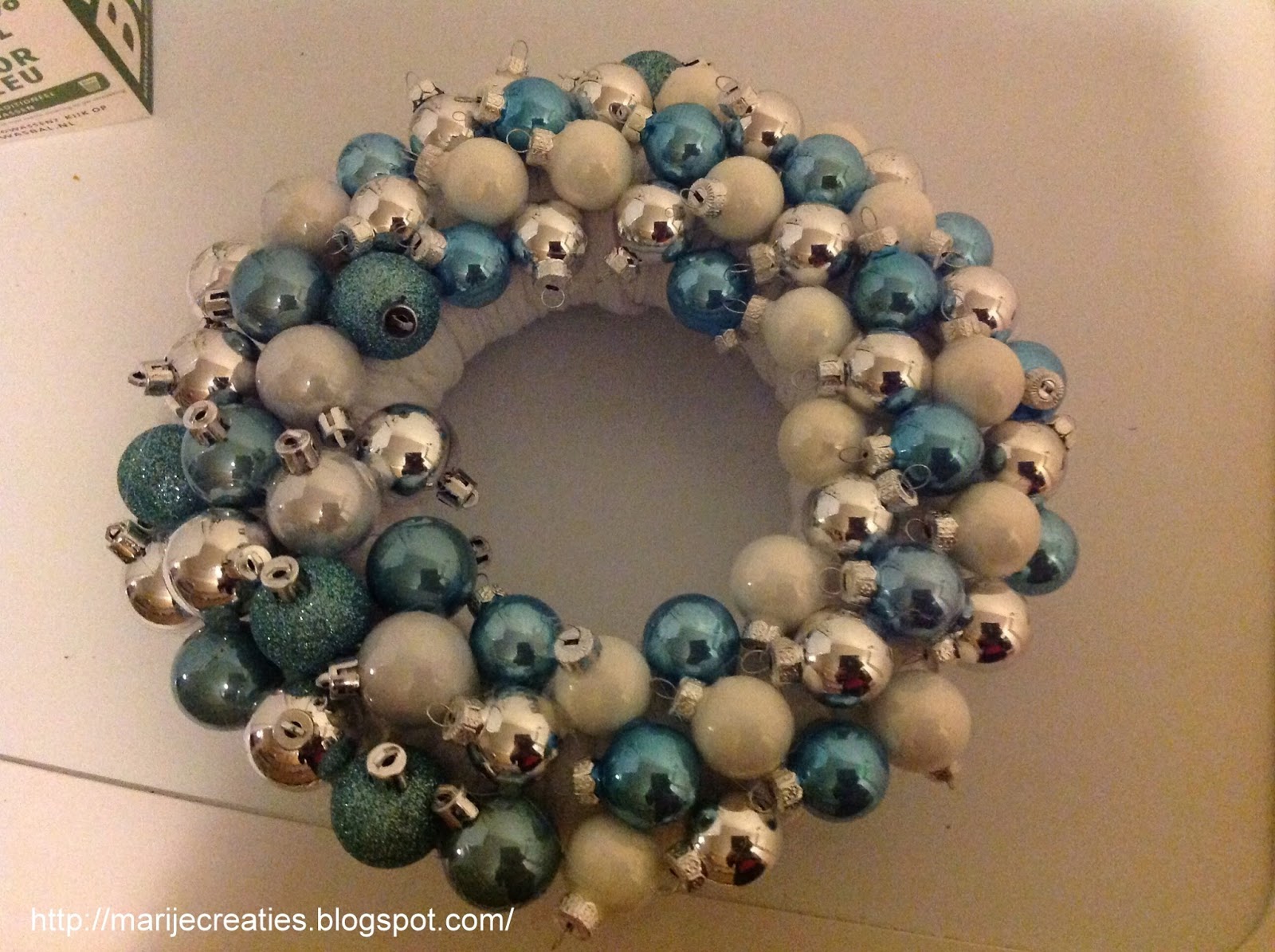 Marijecreaties Kerstbalkrans