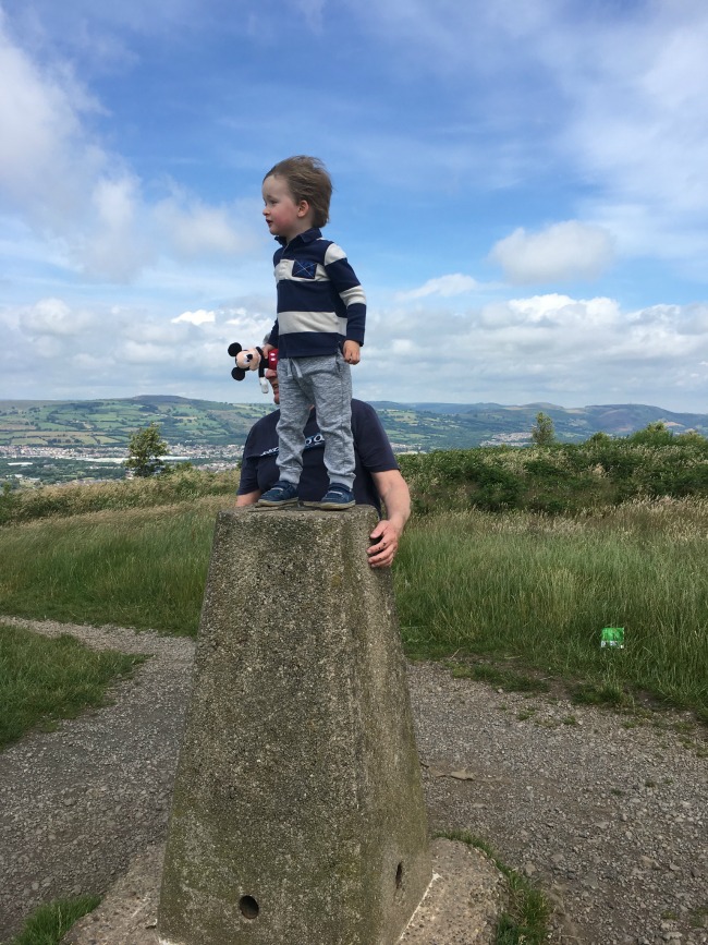 Our-Weekly-Journal-10th-July-2017-Goodbye-dummies-toddler-on-trig-point-caerphilly-mountain