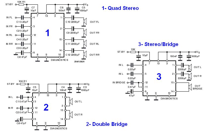 TDA7379 TDA7377 TDA7375 TDA7297 TDA7391 TDA7292 Board Schematic
