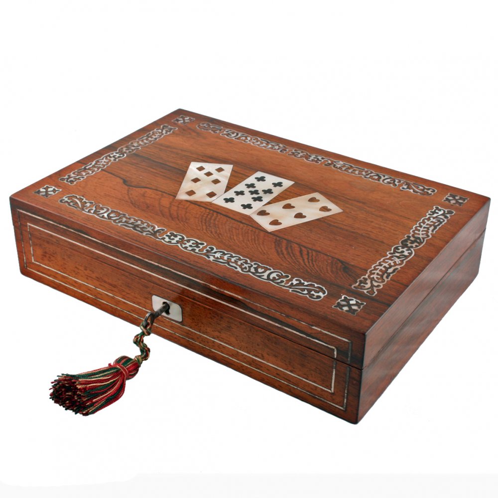 Graham Smith Antiques Victorian Card Games Box