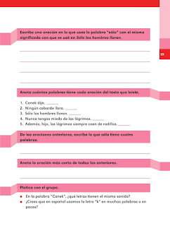 Apoyo Primaria Español 2do grado Bloque 1 lección 17 Las palabras en Canek